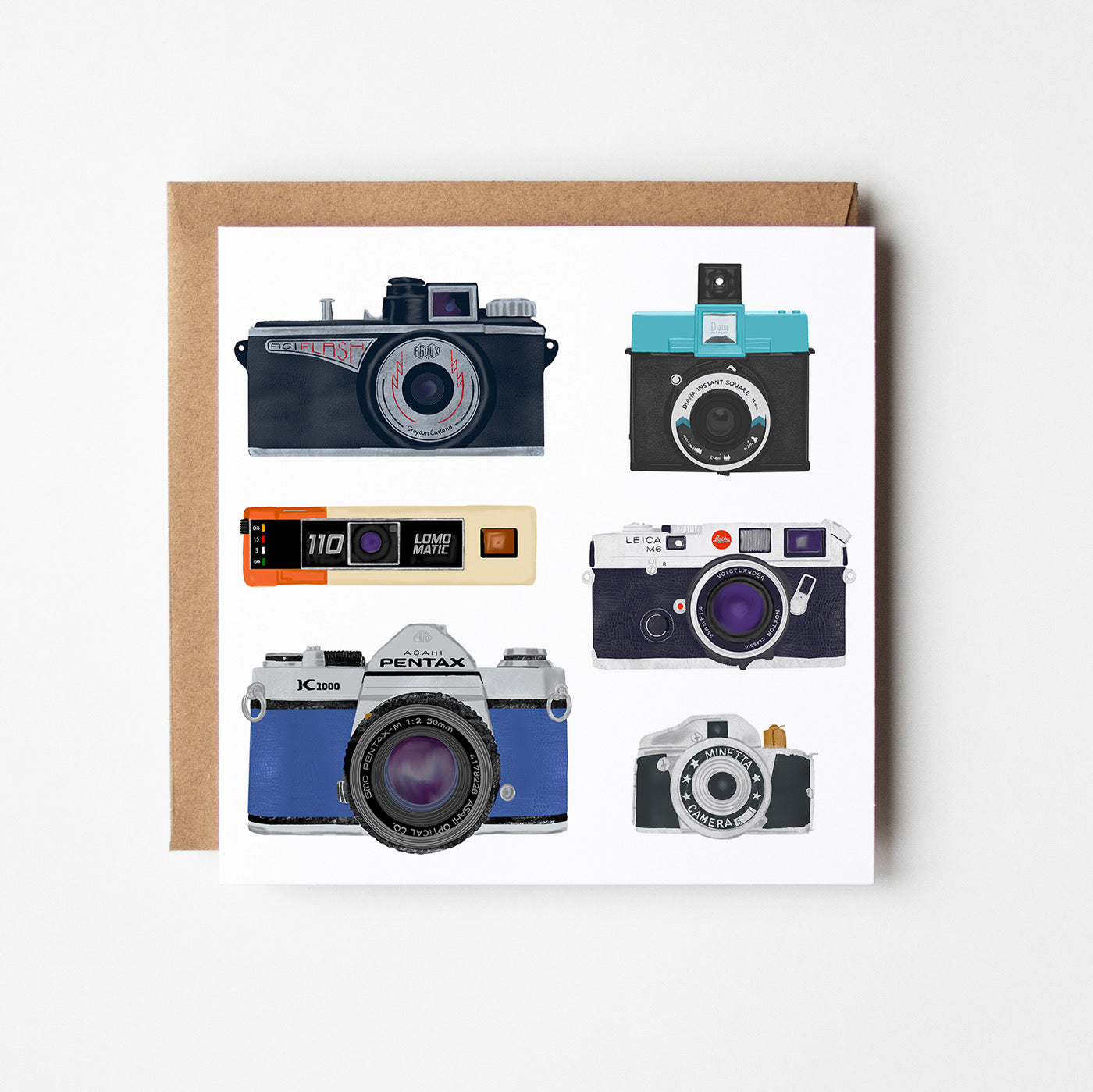 Film Camera Blank Greetings Card